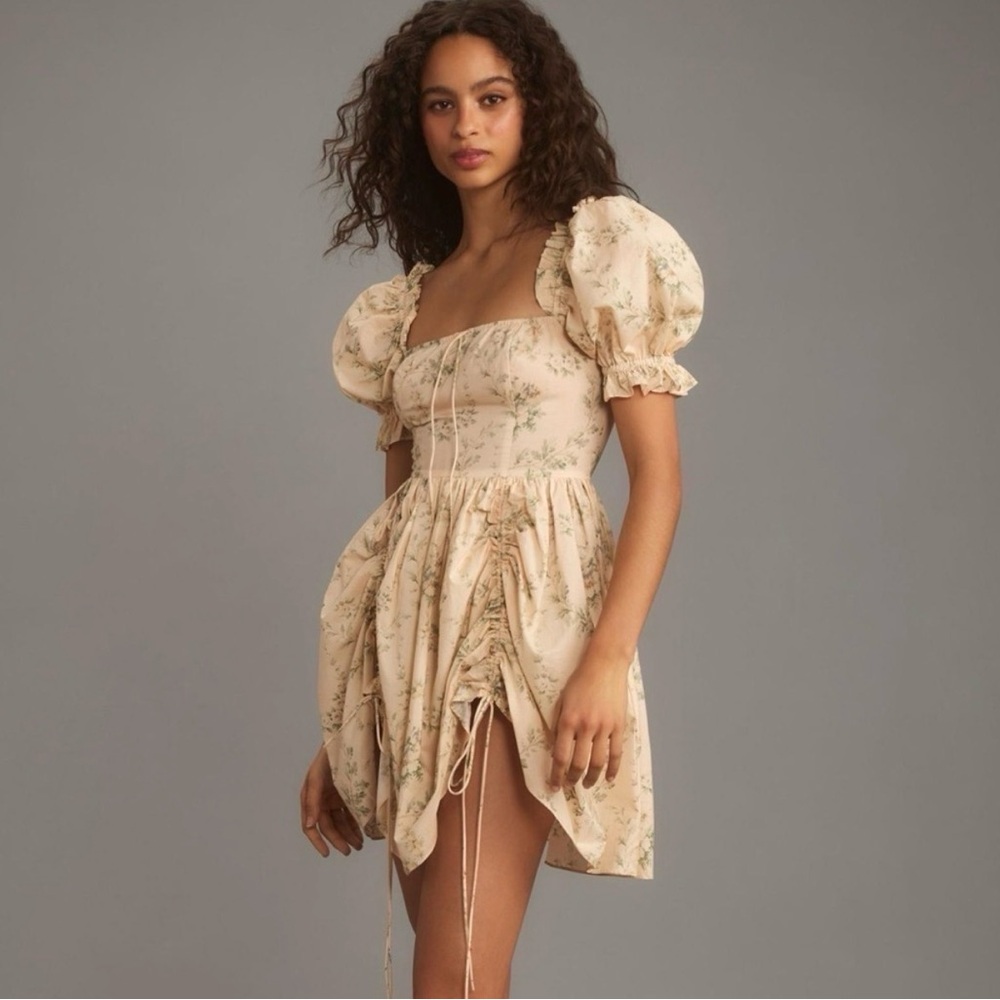 Selkie the villa mini romantics dress - small - floral cream